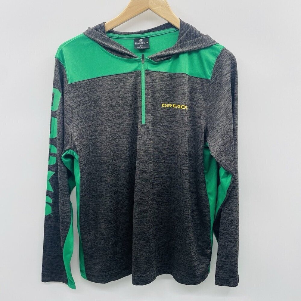 Colosseum Oregon Ducks Youth Boys Size XL 20‎ Hooded 1/4 Zip Pullover Shirt 2604